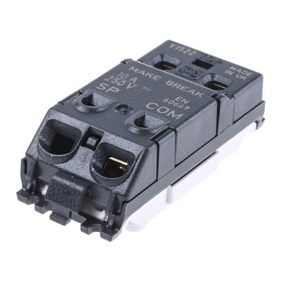 MK Electric 2 Way White Switch Insert Module 10A, Logic Plus Series