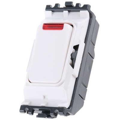 MK Electric 1 Way White Switch Insert Module 20A, Grid Plus Series