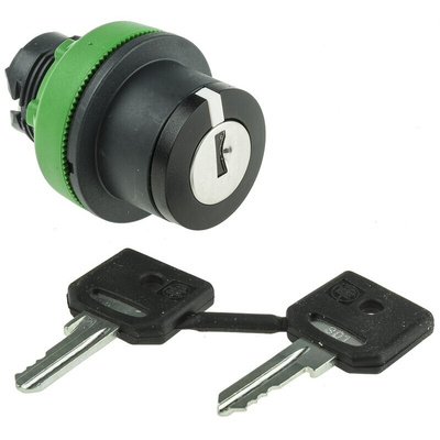 Schneider Electric Harmony XB5 3-position Key Switch Head, Spring Return Left to Centre, 30mm Cutout