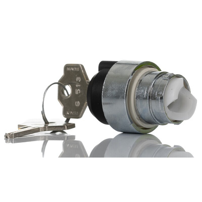 RS PRO 2-position Key Switch Head, Maintained, 22.5mm Cutout
