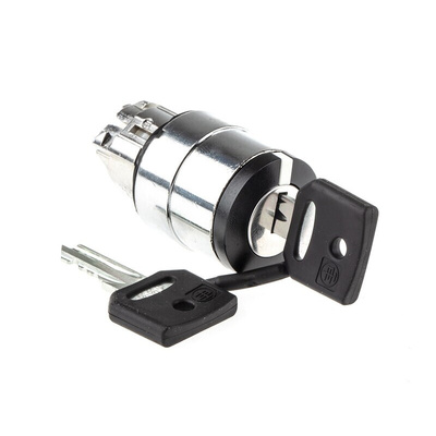Schneider Electric ZB4 2-position Key Switch Head, Latching, 22mm Cutout