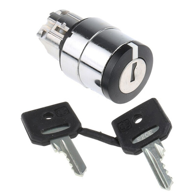 Schneider Electric Harmony XB4 2-position Key Switch Head, Latching, 22mm Cutout