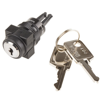 RS PRO 2-position Key Switch Head, Latching, 16mm Cutout
