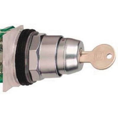 Schneider Electric Harmony 9001K 2-position Key Switch Head, Spring Return, 30mm Cutout