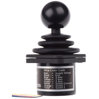 CH Products 2-Axis Hall Effect Joystick Lever, Hall Effect, IP65, IP68 5V dc