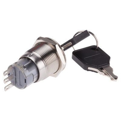 IP40 Key Switch, SPDT, 5 A 2-Way Common-Key