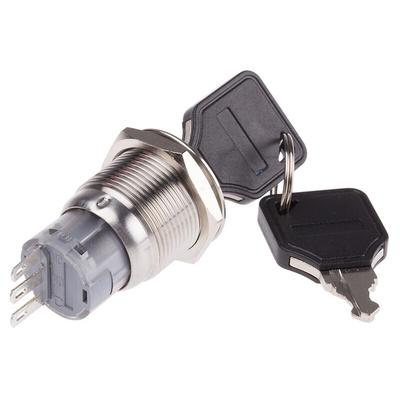 IP40 Key Switch, SPDT, 5 A 3-Way