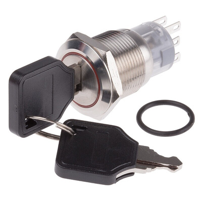 IP40 Key Switch, DPDT, 5 A 3-Way
