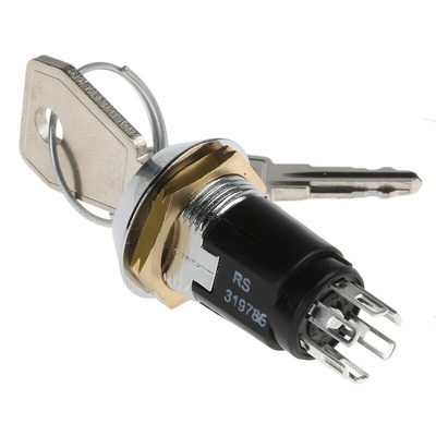 Key Switch, DP-CO, 1 A @ 24V ac dc / 115V ac 2-Way Common-Key