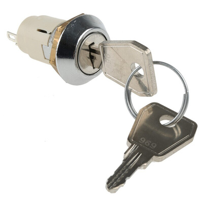 Key Switch, SPDT, 1 A @ 24V ac dc / 115V ac 2-Way Random-Key