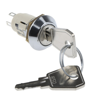 Key Switch, SP-CO, 1 A @ 24V ac dc / 115V ac 2-Way Common-Key
