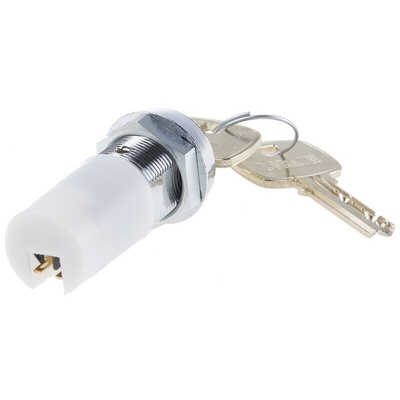Key Switch, DPDT, 5 A @ 115 V ac 2-Way Flat-Key
