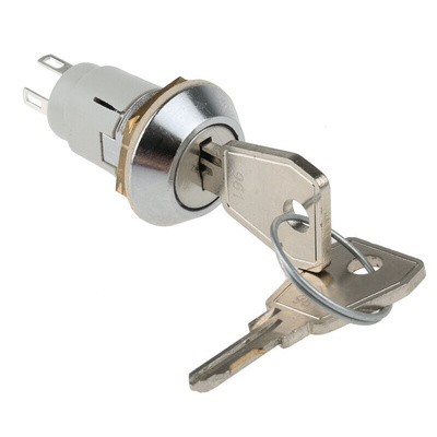 IP66, IP67 Key Switch, SPDT, 5 A@ 115 V ac 2-Way Random-Key