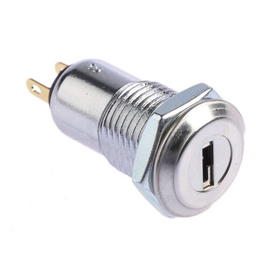 Key Switch, SPST, 500 mA @ 24 V 2-Way Common, Flat-Key