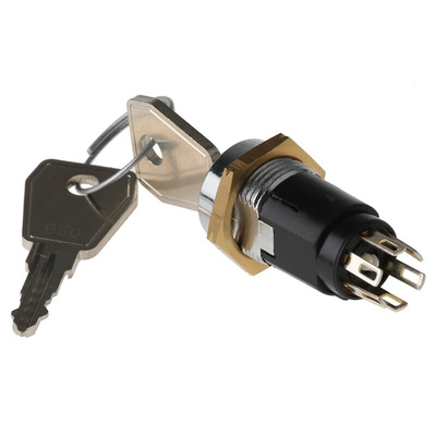 Key Switch, DP-CO, 1 A @ 24V ac dc / 115V ac 2-Way Common-Key