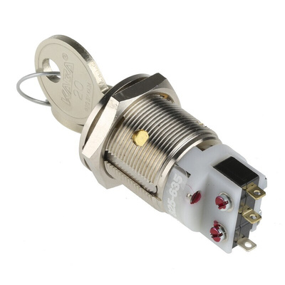 Key Switch, SP-CO, 5 A@ 250 V ac 2-Way Flat, Random-Key
