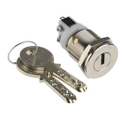 Key Switch, SP-CO, 5 A@ 250 V ac 2-Way Flat, Random-Key