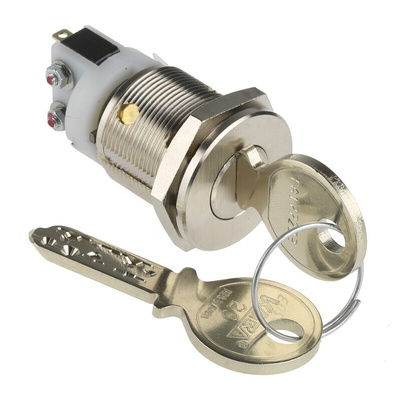 Key Switch, SP-CO, 5 A@ 250 V ac 2-Way Flat, Random-Key