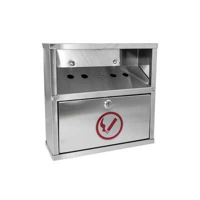RS PRO Stainless Steel Wall Mounting Ash Tray, 100mm x 300mm x 300mm