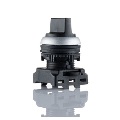 RS PRO 3 Position Selector Switch Head, 22mm Cutout, Black Handle