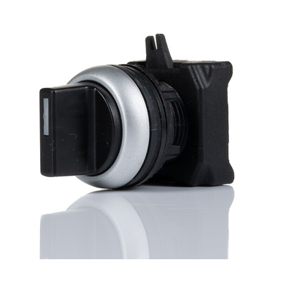 RS PRO 3 Position Selector Switch Head, 22mm Cutout, Black Handle