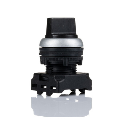 RS PRO 3 Position Selector Switch Head, 22mm Cutout, Black Handle