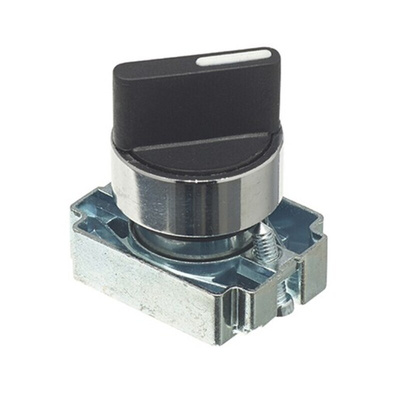 RS PRO 2 Position Selector Switch Head, 22mm Cutout, Black Handle