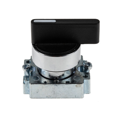 RS PRO 2 Position Selector Switch Head, 22mm Cutout, Black Handle