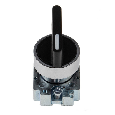 RS PRO 2 Position Selector Switch Head, 22mm Cutout, Black Handle