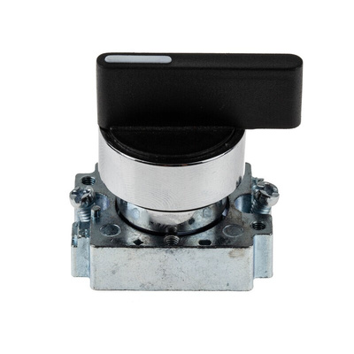 RS PRO 2 Position Selector Switch Head, 22mm Cutout, Black Handle