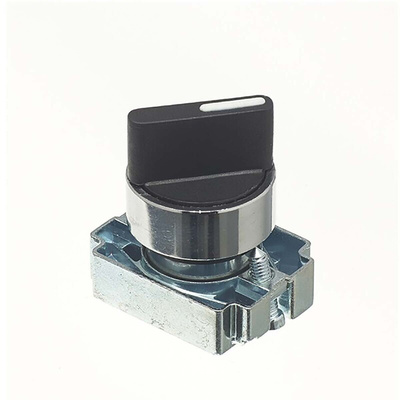 RS PRO 3 Position Selector Switch Head, 22mm Cutout, Black Handle