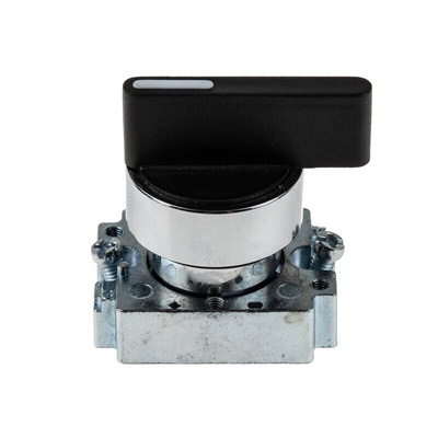 RS PRO 3 Position Selector Switch Head, 22mm Cutout, Black Handle