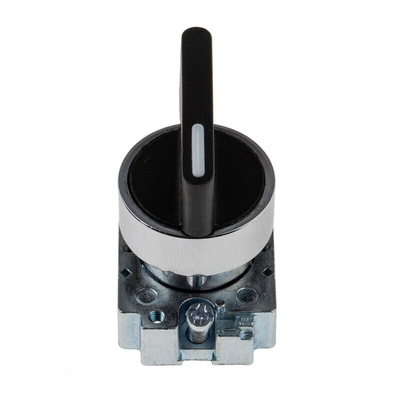 RS PRO 3 Position Selector Switch Head, 22mm Cutout, Black Handle