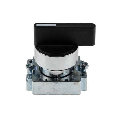RS PRO 3 Position Selector Switch Head, 22mm Cutout, Black Handle