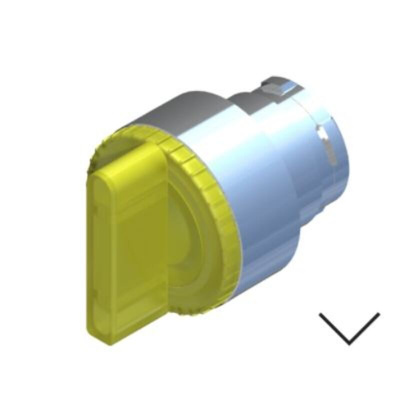 RS PRO 2 Position Selector Switch Head, 22.5mm Cutout, Yellow Handle