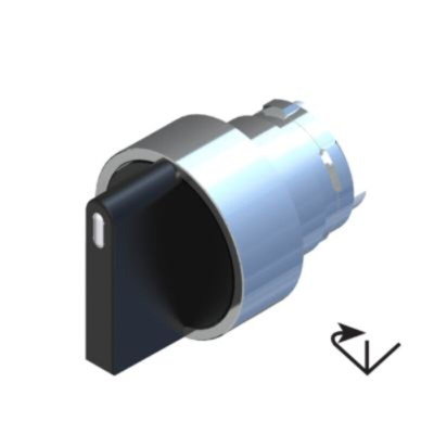 RS PRO 3 Position Selector Switch Head, 22.5mm Cutout, Black Handle