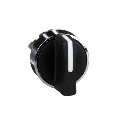 Schneider Electric Harmony XB4 Series 2 Position Selector Switch Head, 22mm Cutout, Black Handle
