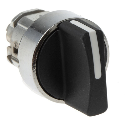Schneider Electric Harmony XB4 Series 3 Position Selector Switch Head, 22mm Cutout, Black Handle