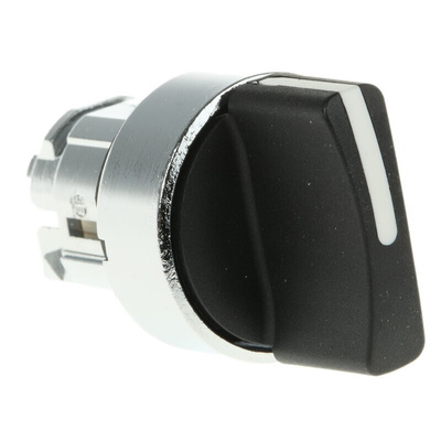 Schneider Electric Harmony XB4 Series 3 Position Selector Switch Head, 22mm Cutout, Black Handle