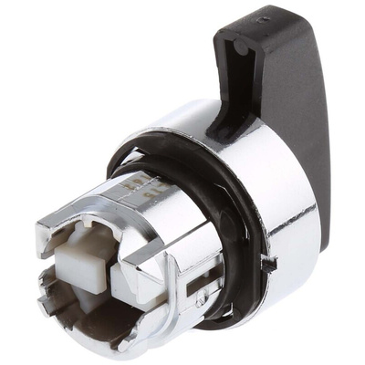 Schneider Electric Harmony XB4 Series 3 Position Selector Switch Head, 22mm Cutout, Black Handle