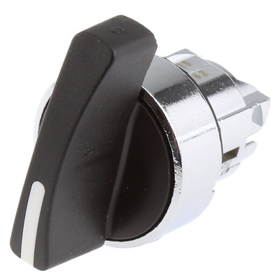 Schneider Electric Harmony XB4 Series 3 Position Selector Switch Head, 22mm Cutout, Black Handle