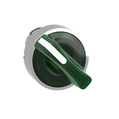 Schneider Electric ZB4 Series 2 Position Selector Switch Head, 22mm Cutout, Green Handle