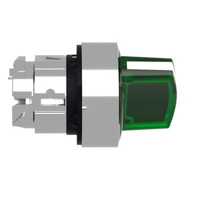 Schneider Electric ZB4 Series 2 Position Selector Switch Head, 22mm Cutout, Green Handle
