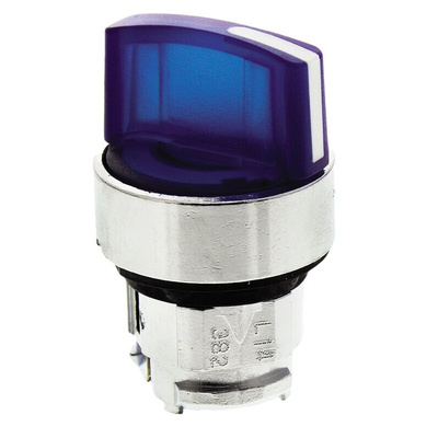 Schneider Electric Harmony XB4 Series 2 Position Selector Switch Head, 22mm Cutout, Blue Handle