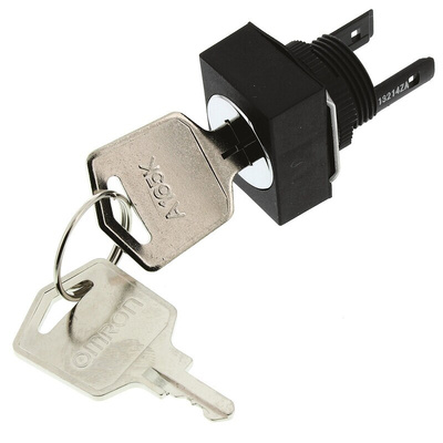 IP65 Key Switch, DPDT, 5 A @ 125 V ac 2-Way Flat-Key