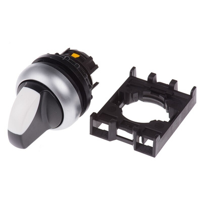 Eaton RMQ Titan Series 2 Position Selector Switch Head, 22mm Cutout, Black/White Handle