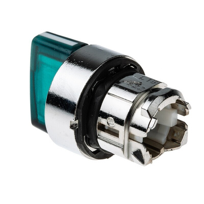 Schneider Electric Harmony XB4 Series 3 Position Selector Switch Head, 22mm Cutout, Green Handle