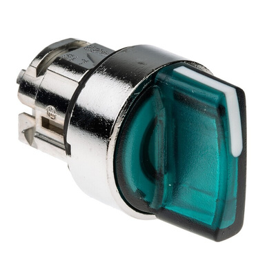Schneider Electric Harmony XB4 Series 3 Position Selector Switch Head, 22mm Cutout, Green Handle