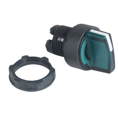 Schneider Electric Harmony XB5 Series 2 Position Selector Switch Head, 22mm Cutout, Green Handle