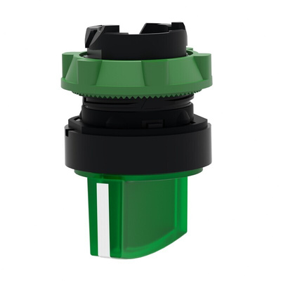 Schneider Electric Harmony XB5 Series 2 Position Selector Switch Head, 22mm Cutout, Green Handle